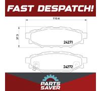 Brake Pads Set fits SUBARU IMPREZA GJ, GP, GP2 1.6 Rear 2012 on Brembo Quality