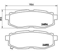 Brake Pads Set fits SUBARU LEGACY 2.5 Rear 10 to 14 Brembo 26696CA000 26696SG000