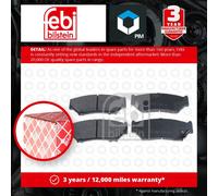 Brake Pads Set fits SUZUKI GRAND VITARA Mk1 2.0D Front 01 to 05 RHW Febi Quality