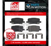 Brake Pads Set fits TESLA MODEL S 5YJS Rear 2012 on 109741600B 109741600C Febi
