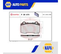 Brake Pads Set fits TESLA MODEL S 5YJS Rear 2012 on Brembo 105506800B 105919800A