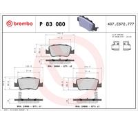 BREMBO P 83 080 Brake pad set