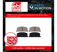 Brake pads Front Axle 16581 FEBI BILSTEIN for TOYOTA COROLLA Liftback COROLLA