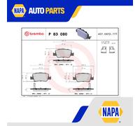 Brake Pads Set fits TOYOTA COROLLA E15 1.33 Rear 08 to 14 1NR-FE Brembo Quality