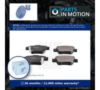 Brake Pads Set fits TOYOTA COROLLA VERSO AUR10 2.2D Rear 05 to 09 Blue Print New