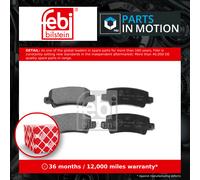 Brake Pads Set fits TOYOTA COROLLA VERSO CDE120 2.0D Rear 02 to 04 1CD-FTV Febi