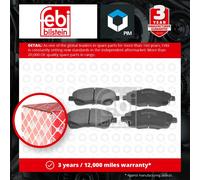 Brake Pads Set fits TOYOTA COROLLA VERSO ZNR10 1.6 Front 04 to 09 3ZZ-FE Febi