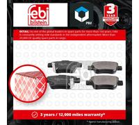 Brake Pads Set fits TOYOTA COROLLA VERSO CUR10 2.0D Rear 04 to 09 1CD-FTV Febi
