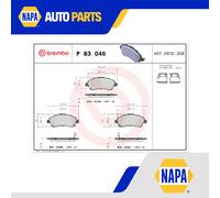 Brake Pads Set fits TOYOTA COROLLA VERSO ZNR11 1.8 Front 04 to 09 1ZZ-FE Brembo