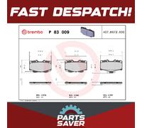 Brake Pads Set fits TOYOTA HILUX 2.4D Front 88 to 02 Brembo 0446504010 Quality