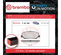 P 83 099 Front Brake Pad Set 4x Pads Prepared For Wear Indicator Braking Brembo