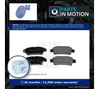 Brake Pads Set fits TOYOTA PREVIA ACR30 2.4 Rear 00 to 06 2AZ-FE Blue Print New