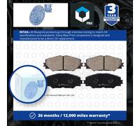 Brake Pads Set fits TOYOTA AURIS 1.8 Front 10 to 18 2ZR-FXE Blue Print Quality