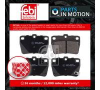 Brake Pads Set fits TOYOTA RAV4 ACA2, SXA10 2.0 Rear 94 to 05 04466YZZD3 Febi