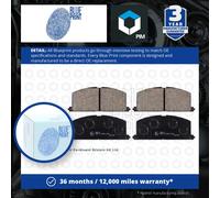 Brake Pads Set fits TOYOTA STARLET Front 1.3 1.5D 89 to 96 With ABS Blue Print