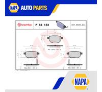 Brake Pads Set fits TOYOTA VERSO NSP120 1.33 Rear 10 to 16 1NR-FE Brembo Quality