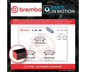 Brake Pads Set fits TOYOTA VERSO WAR20 1.6D Front 13 to 18 1WW Brembo 0446502170