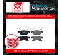 Brake Pads Set fits VAUXHALL ASTRA K 1.4 Front 2015 on 013478300 039103797 Febi