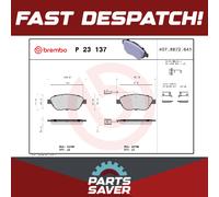 Brake Pads Set fits VAUXHALL COMBO D 1.3D Front 2013 on A13FD Brembo 1605267 New