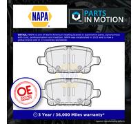 Brake Pads Set fits VAUXHALL INSIGNIA B 2.0D Rear 2017 on NAPA 13517515 Quality