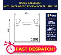 Brake Pads Set fits VOLVO 760 2.4D Rear 82 to 92 Brembo 270166 2701662 271336