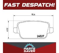 Brake Pads Set fits VOLVO XC70 Mk2 2.0 Rear 13 to 16 B4204T11 Brembo 30671576