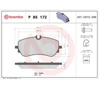 Brake Pads Set fits VW AMAROK 2.0 Rear 10 to 16 CFPA Brembo 2H6698451 2H6698451A
