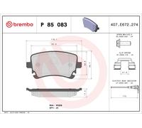 Brake Pads Set fits VW CALIFORNIA T5, T6 2.0D Rear 2009 on Brembo 7E0698451 New