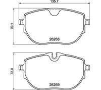 Brake Pads Set fits VW CALIFORNIA T6 2.0D Front 2019 on Brembo 7LA698151 Quality