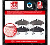 Brake Pads Set fits MERCEDES SPRINTER 906 2.1D Rear 06 to 18 A0044206920 Febi