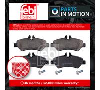 Brake Pads Set fits MERCEDES SPRINTER 906 2.1D Rear 06 to 18 A0044206920 Febi