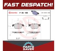 Brake Pads Set fits VW GOLF Mk8 1.5 Rear 2019 on Brembo 5WA698451 5WA698451E New