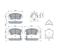 Brake Pads Set Front 0986424951 Genuine Bosch 58101H5A25 58101Q0A00