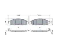 Brake Pads Set Front 0986424973 Genuine Bosch AY040NS178 D10605TA0A D10605TA0B