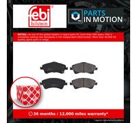 Brake pads Front Axle 116297 FEBI BILSTEIN for TOYOTA AVENSIS Saloon AURIS VERSO