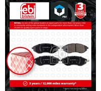 Brake Pads Set fits CHEVROLET KALOS T25 1.2 Front 2005 on 94566892 96534653 Febi
