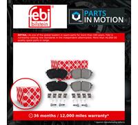 FEBI Bilstein Brake Pad Set 177657 Front 163.5mm with fastenings Fits VW Amarok