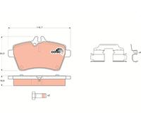 TRW GDB1629 Brake pad set