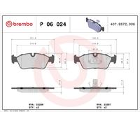 Brake Pads Set Front P06024 Brembo 34111160356 34111160357 34111160532 23288 New