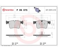 Brake Pads Set Front P06075X Brembo 34106799801 34106856191 34106859181 25199