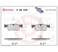 Brake Pads Set Front P06078 Brembo 34116850567 34116858910 25015 25014 D18179052