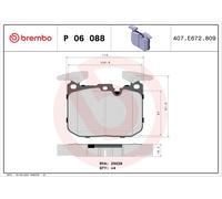 Brake Pads Set Front P06088X Brembo 34106799805 34106859067 34106866072 25028