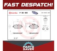 Brake Pads Set Front P06091 Brembo 34106884267 34116862309 23916 23915 D13088992