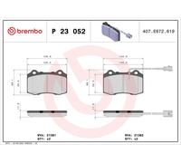 Brake Pads Set Front P23052 Brembo 04897218AB 4897218AA 4897218AB K04897218AB