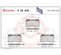 Brake Pads Set Front P23078 Brembo 6001073124 71770977 773363336 77362226 23110