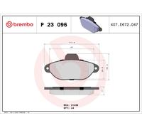 Brake Pads Set Front P23096 Brembo 46565733 5892737 5892786 6001073134 71737179