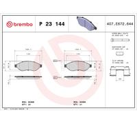 Brake Pads Set Front P23144 Brembo 1411457380 1612433980 425357 425358 425462