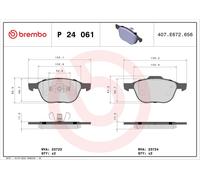 Brake Pads Set Front P24061X Brembo 1223682 1321517 1360305 1508074 1519528 New
