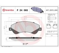 Brake Pads Set Front P24065 Brembo 1371403 1433954 1534428 1554523 1560023 24485