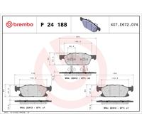 Brake Pads Set Front P24188 Brembo 1884555 2241923 2388246 2404736 E1GC2K021AC
